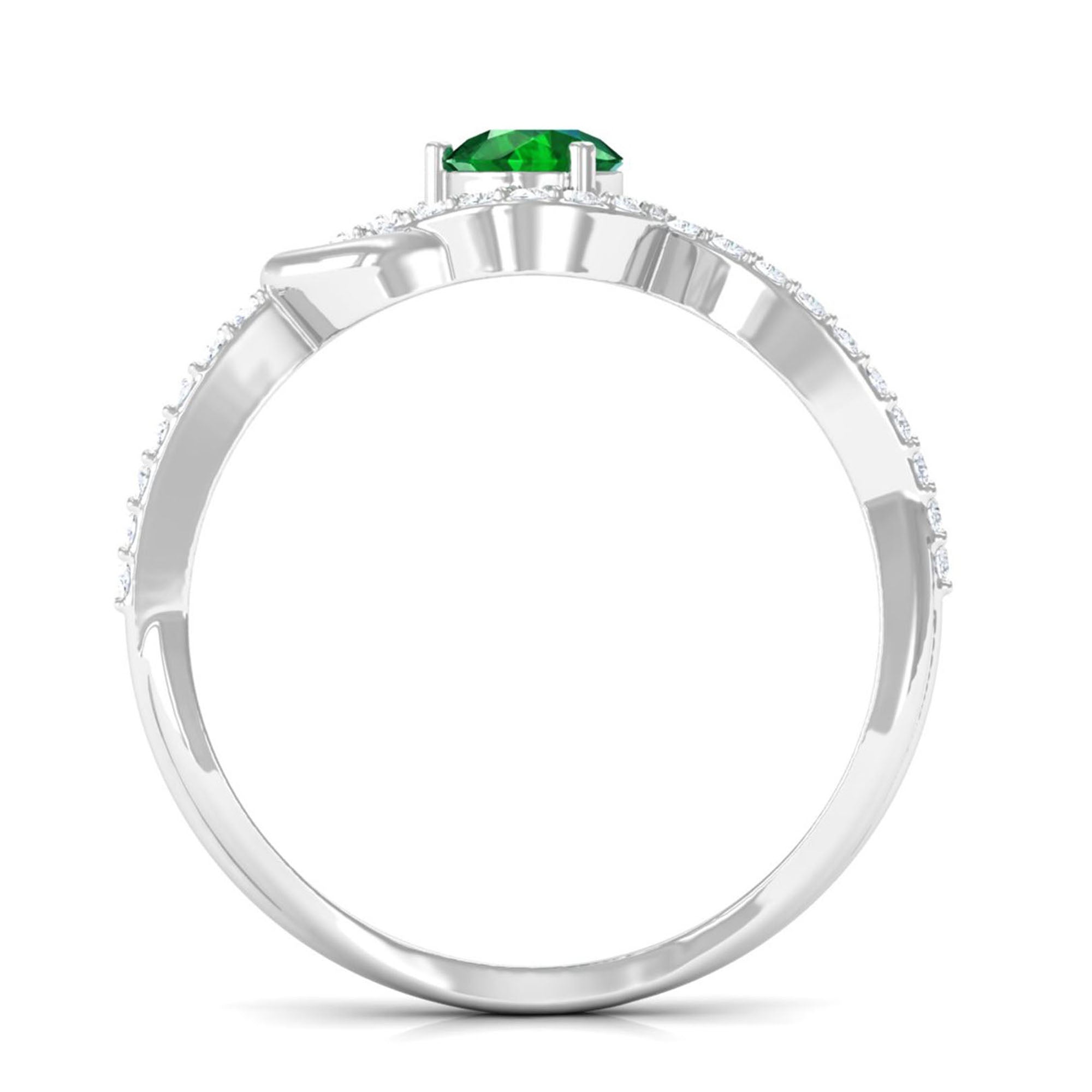 Vibrant Grown Labs-Minimal Lab Cultured Emerald Infinity Promise Ring