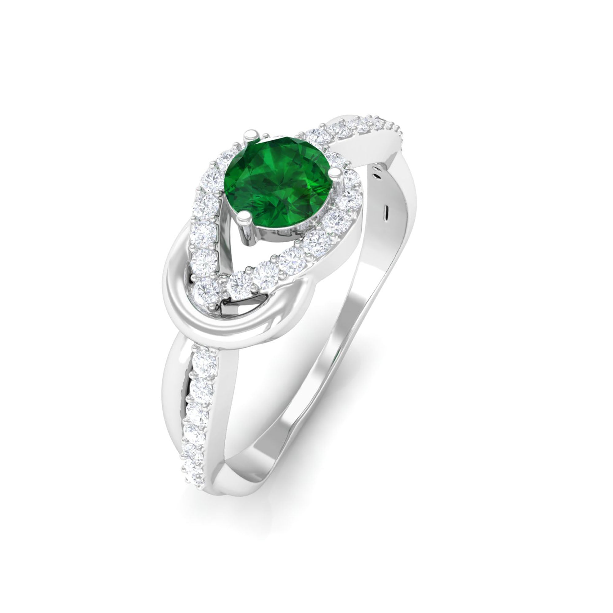 Vibrant Grown Labs-Minimal Lab Cultured Emerald Infinity Promise Ring