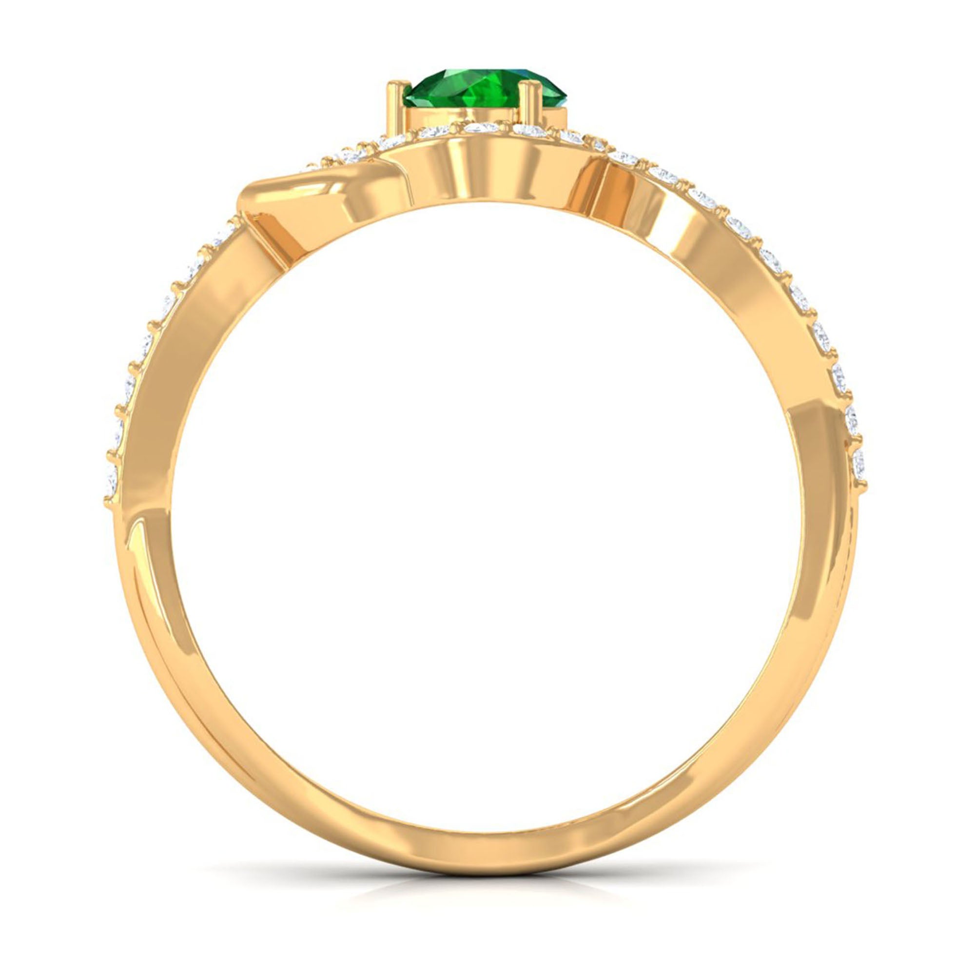 Vibrant Grown Labs-Minimal Lab Cultured Emerald Infinity Promise Ring