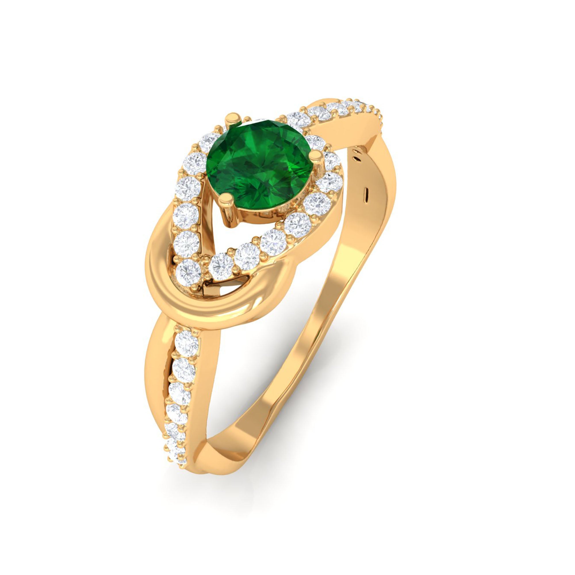 Vibrant Grown Labs-Minimal Lab Cultured Emerald Infinity Promise Ring