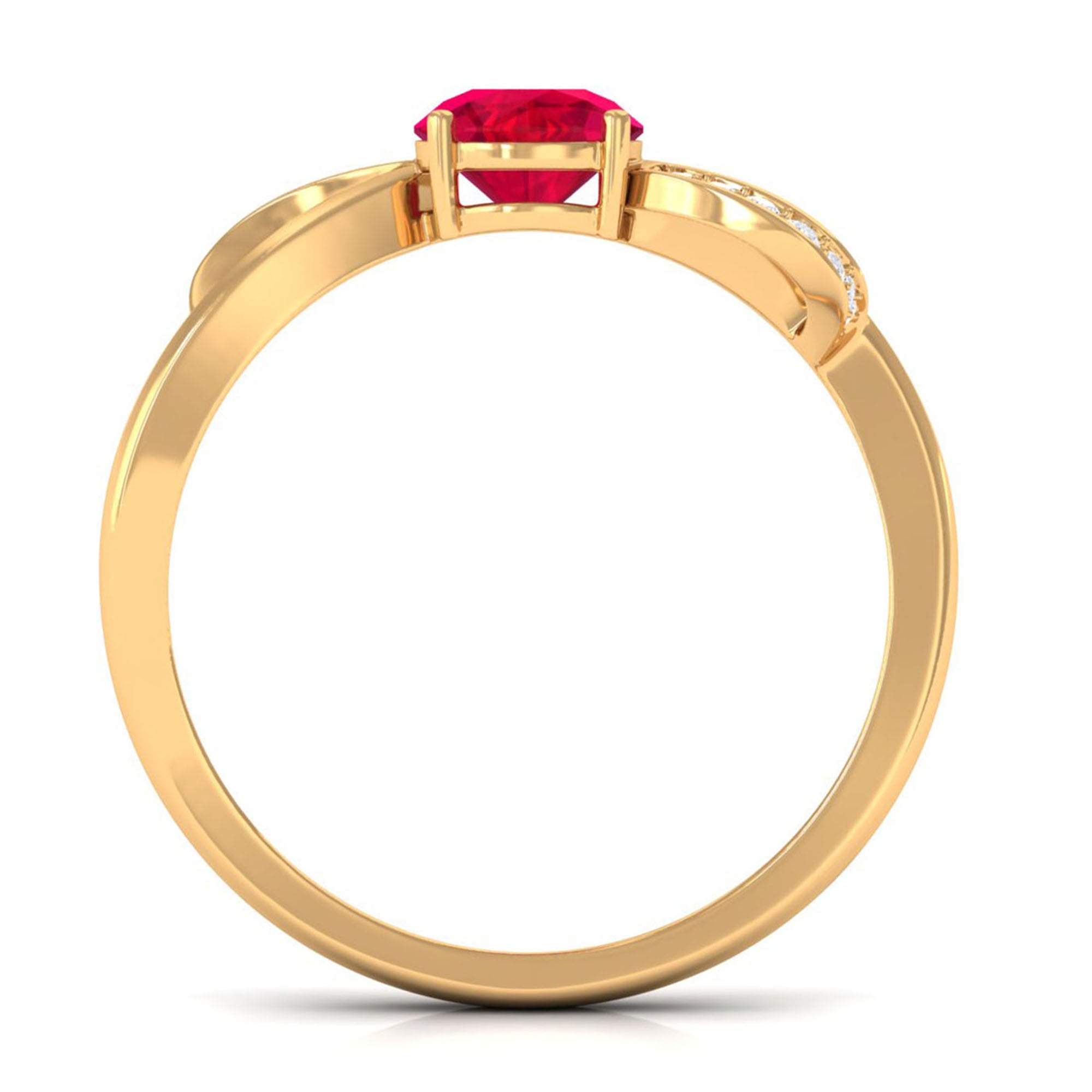 Vibrant Grown Labs-Minimal Lab Created Ruby Promise Ring for Women