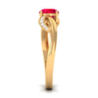 Vibrant Grown Labs-Minimal Lab Created Ruby Promise Ring for Women