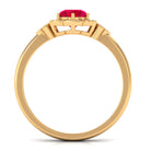 Vibrant Grown Labs-Nature Inspired Lab Created Ruby Engagement Ring with Accent