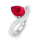 Vibrant Grown Labs-Designer Lab Cultured Ruby Ring for Engagement