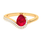 Vibrant Grown Labs-Designer Lab Cultured Ruby Ring for Engagement