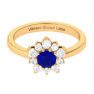 Nature Inspired Lab Created Blue Sapphire Promise Ring Lab Created Blue Sapphire - ( AAAA ) - Quality - Vibrant Grown Labs