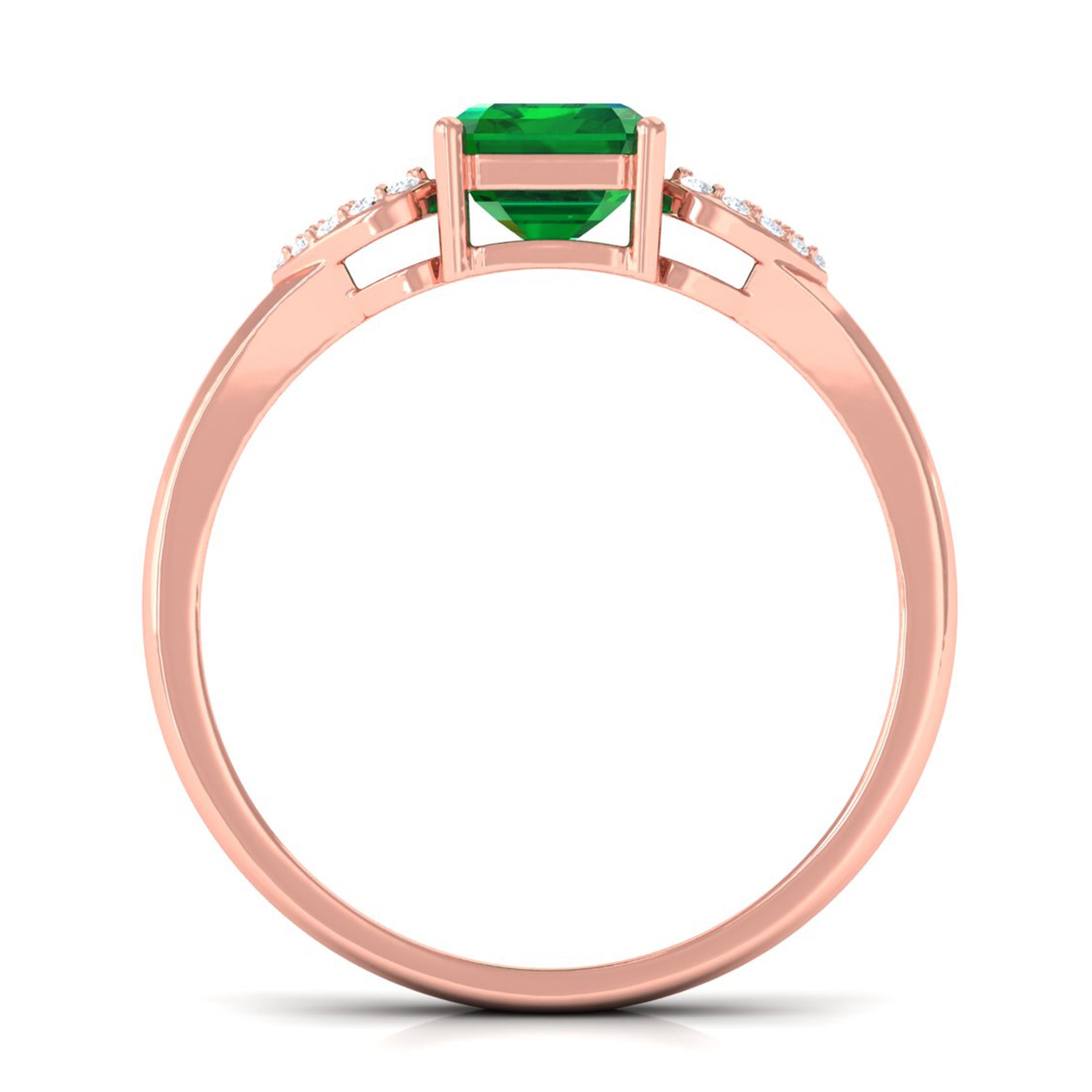 Vibrant Grown Labs-Designer Lab Created Emerald Engagement Ring for Women