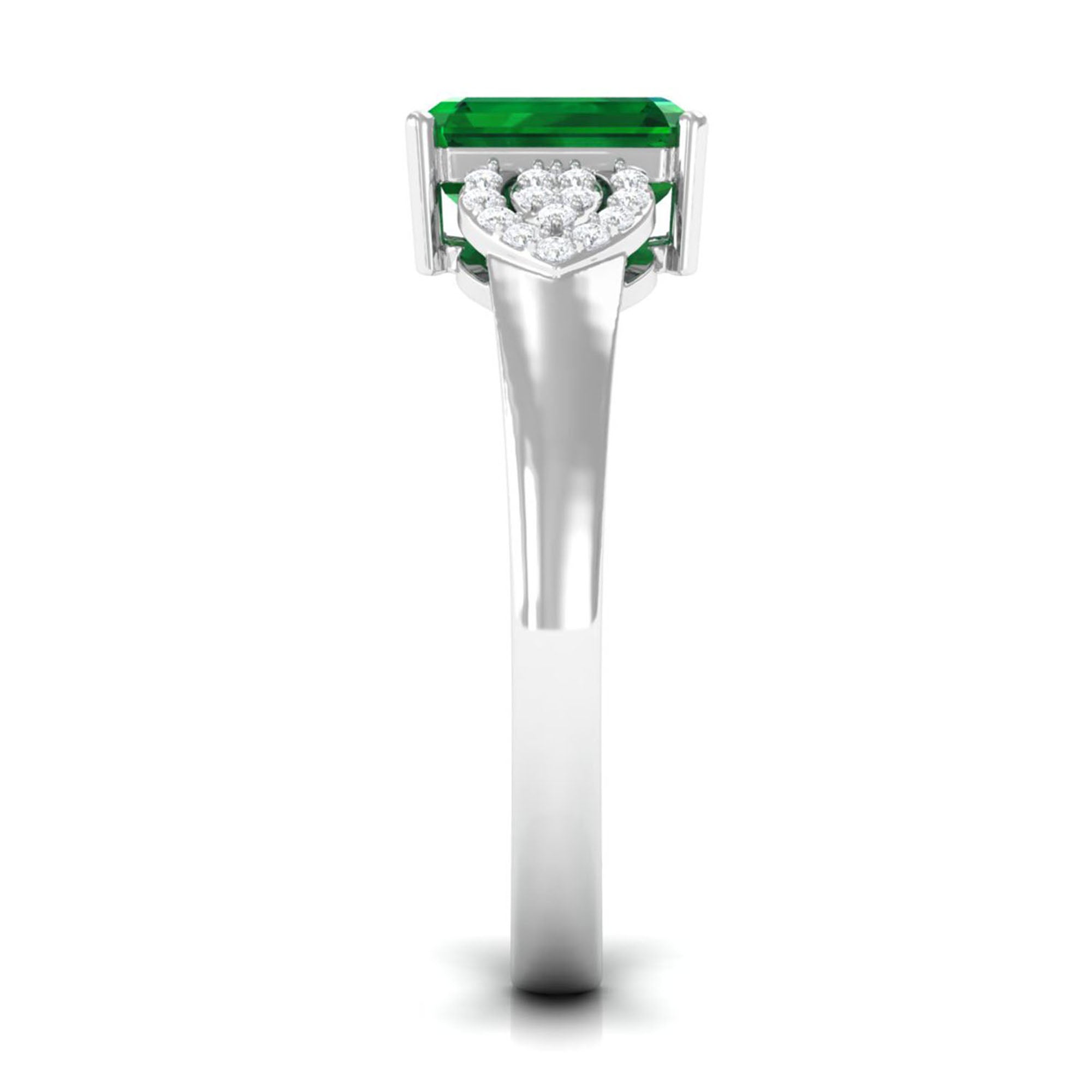 Vibrant Grown Labs-Designer Lab Created Emerald Engagement Ring for Women