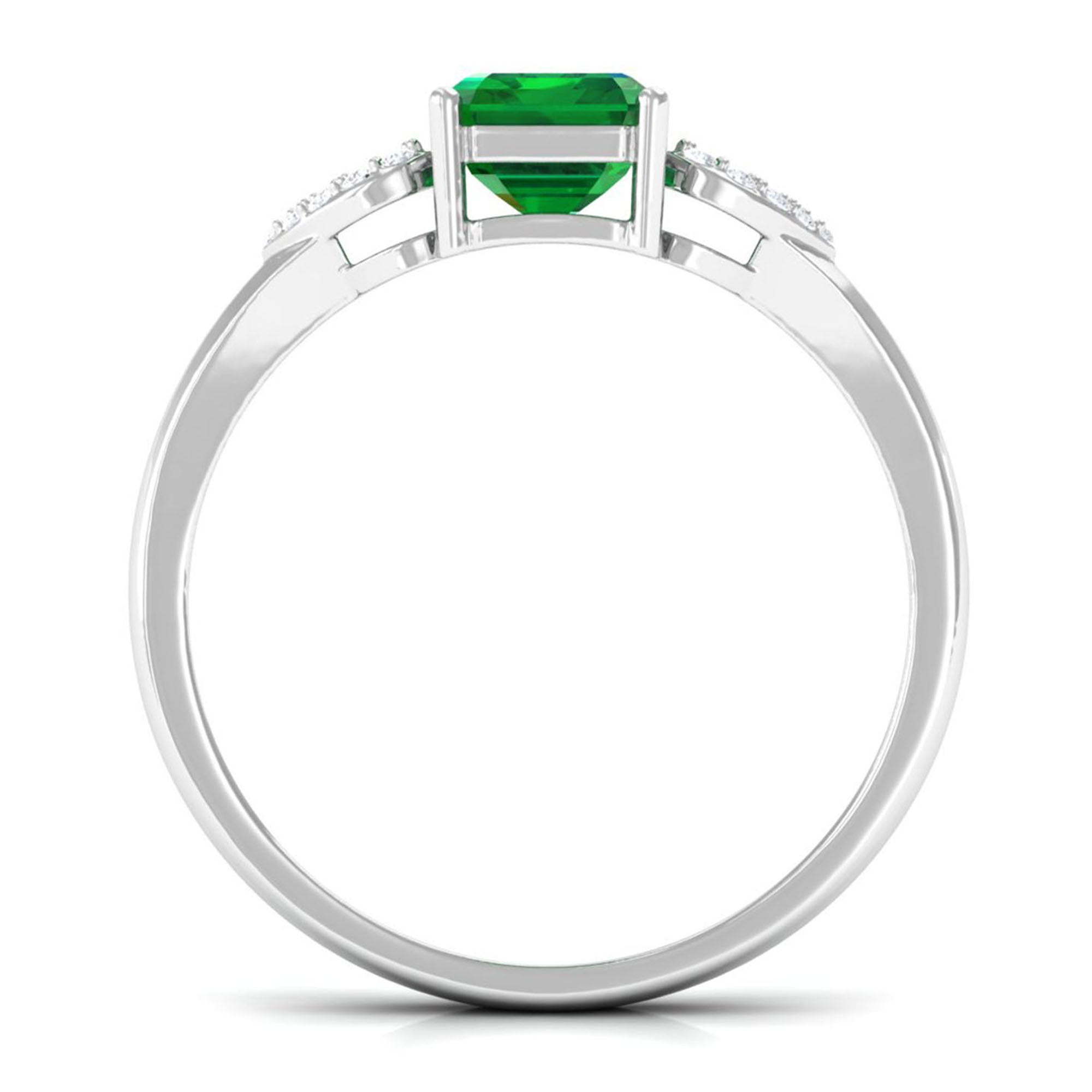 Vibrant Grown Labs-Designer Lab Created Emerald Engagement Ring for Women