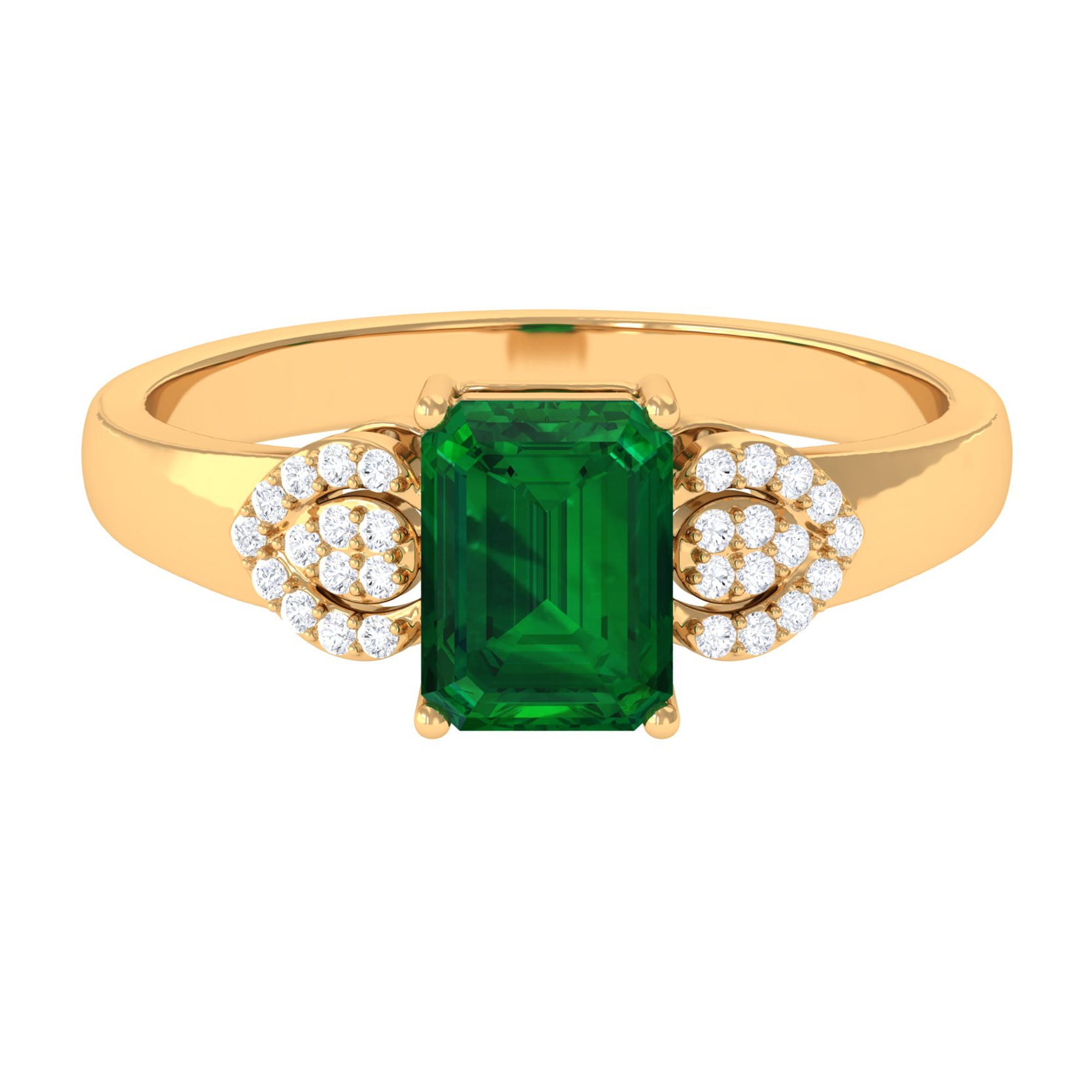 Vibrant Grown Labs-Designer Lab Created Emerald Engagement Ring for Women