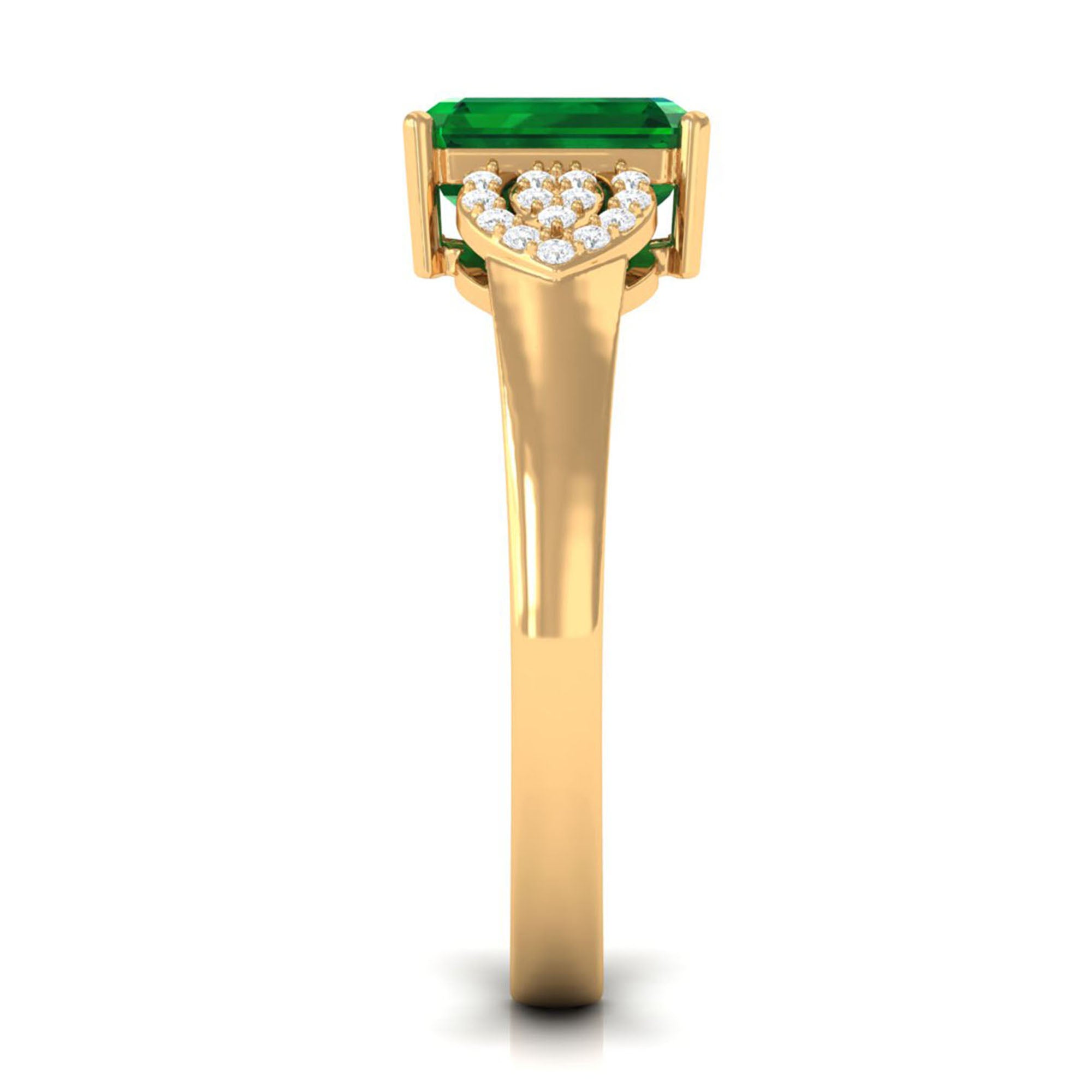 Vibrant Grown Labs-Designer Lab Created Emerald Engagement Ring for Women