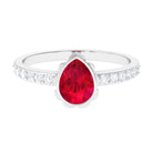 Vibrant Grown Labs-Statement Lab Created Ruby Solitaire Teardrop Ring