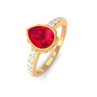 Vibrant Grown Labs-Statement Lab Created Ruby Solitaire Teardrop Ring