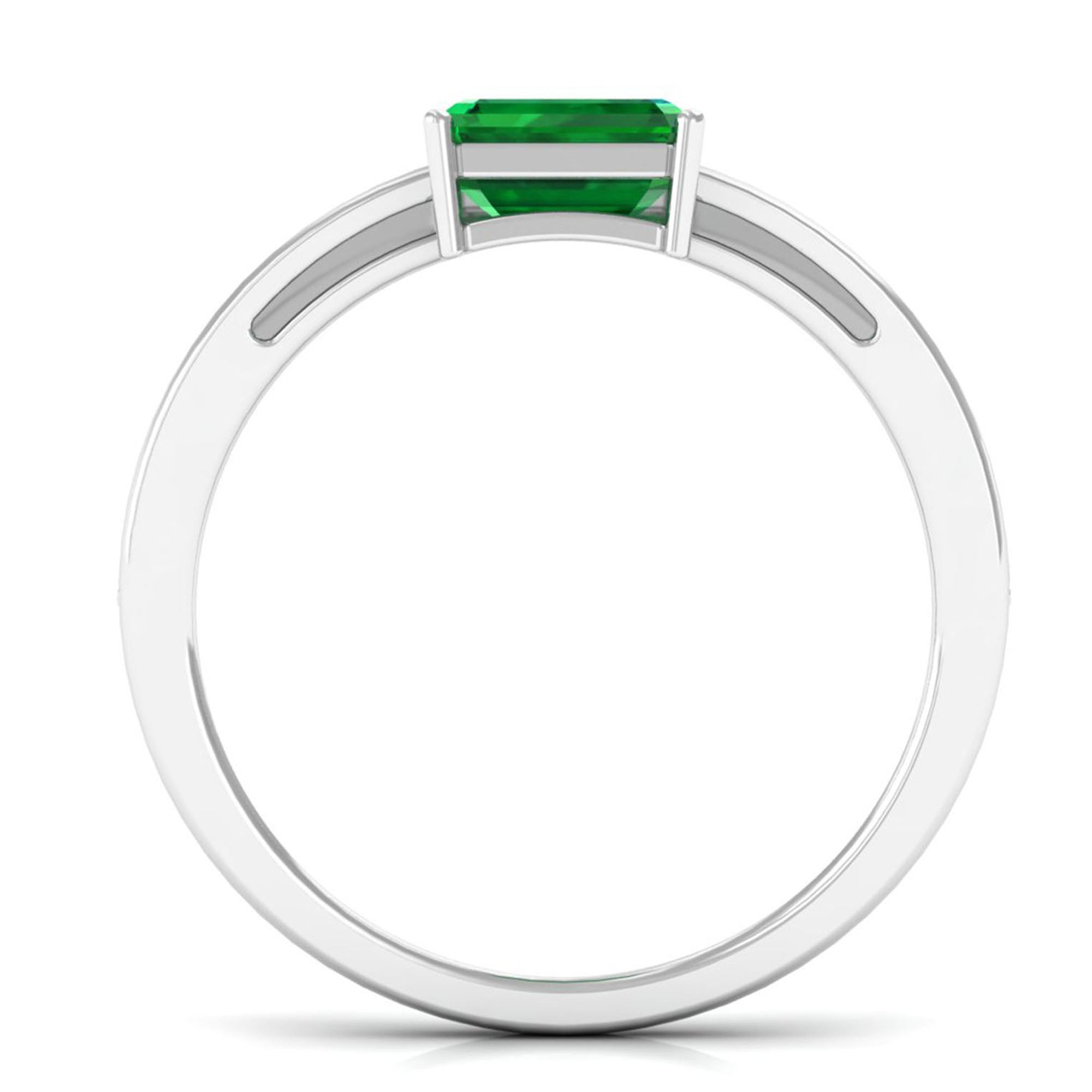 Vibrant Grown Labs-Lab Created Emerald Solitaire Ring for Engagement