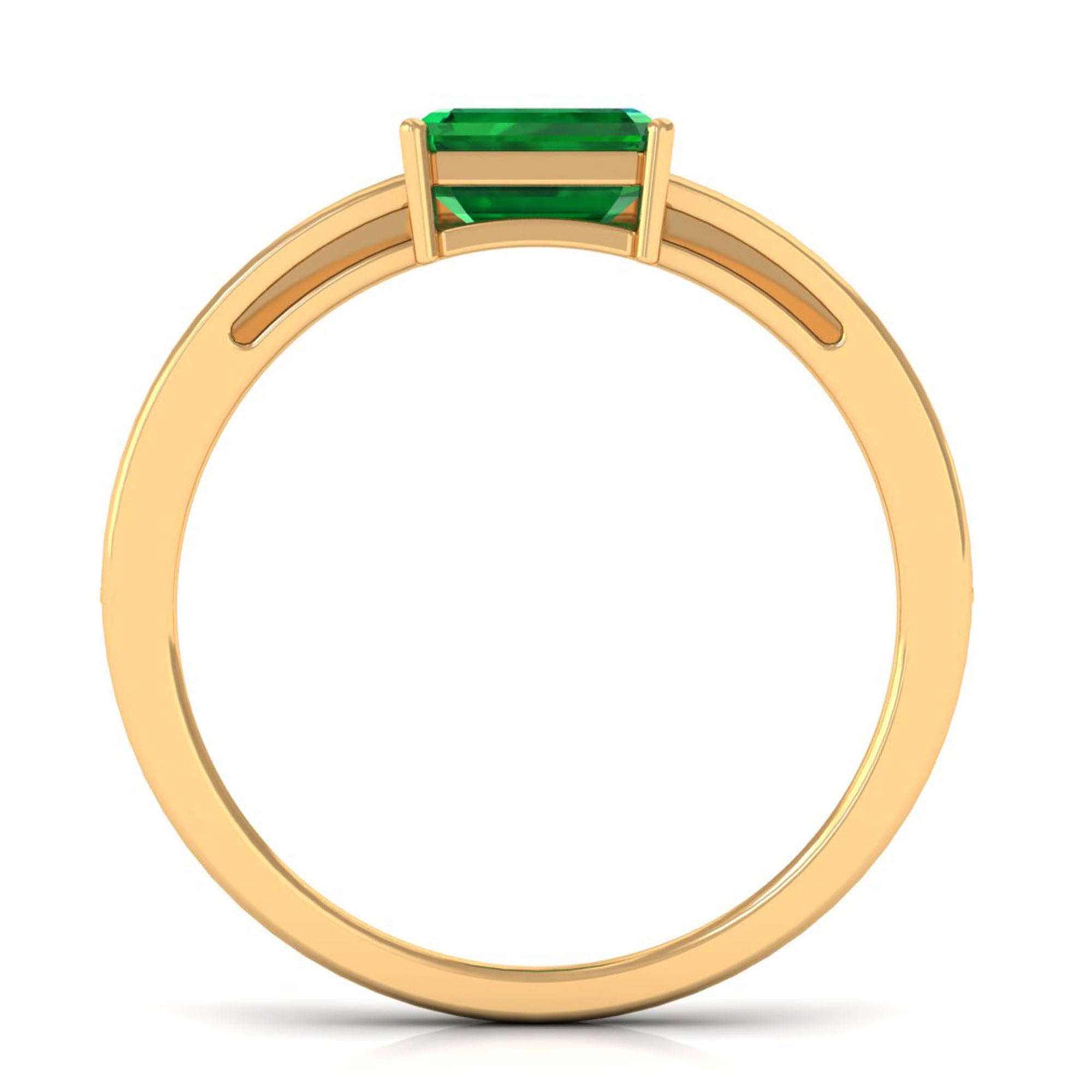 Vibrant Grown Labs-Lab Created Emerald Solitaire Ring for Engagement