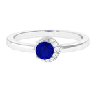 Vibrant Grown Labs-Lab Created Blue Sapphire Promise Ring for Women