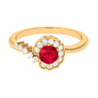 Vibrant Grown Labs-Lab Grown Ruby Minimal Promise Ring with Halo