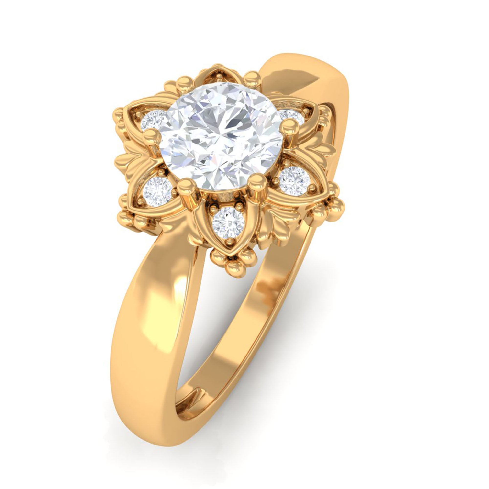 Vibrant Grown Labs-Lab Grown Diamond Nature Inspired Promise Ring