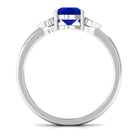 Vibrant Grown Labs-Nature Inspired Lab Grown Blue Sapphire Solitaire Engagement Ring with Accent