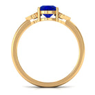 Vibrant Grown Labs-Nature Inspired Lab Grown Blue Sapphire Solitaire Engagement Ring with Accent