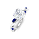 Nature Inspired Lab Grown Diamond Promise Ring with Sapphire Lab Grown Diamond - ( EF-VS ) - Color and Clarity - Vibrant Grown Labs