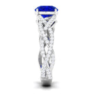 Vibrant Grown Labs-Lab Grown Blue Sapphire Solitaire Engagement Ring