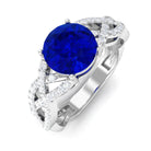 Vibrant Grown Labs-Lab Grown Blue Sapphire Solitaire Engagement Ring