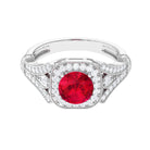 Vibrant Grown Labs-Classic Lab Grown Ruby Engagement Ring