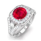 Vibrant Grown Labs-Classic Lab Grown Ruby Engagement Ring