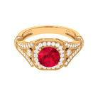 Vibrant Grown Labs-Classic Lab Grown Ruby Engagement Ring