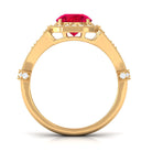 Vibrant Grown Labs-Classic Lab Grown Ruby Engagement Ring