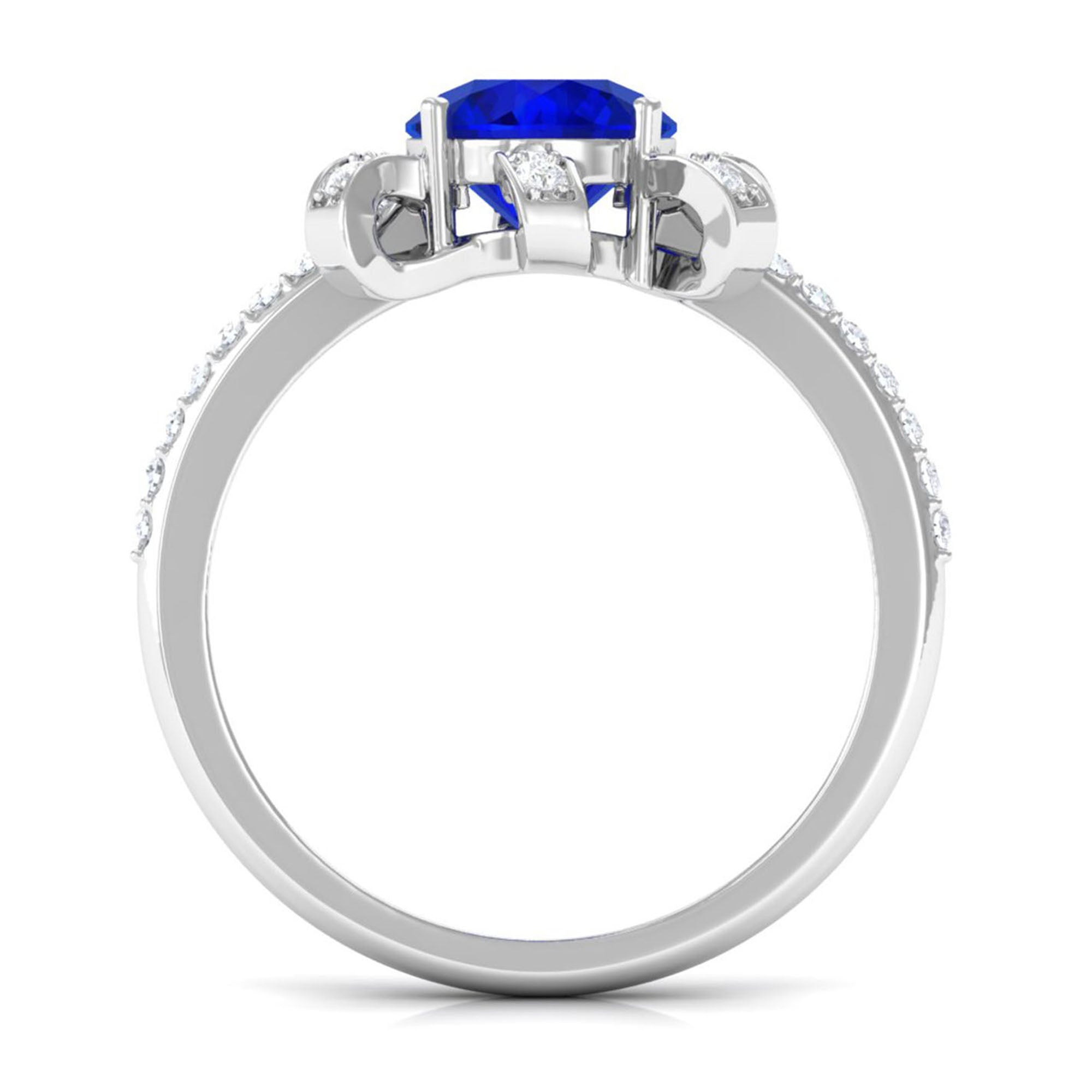 Vibrant Grown Labs-Nature Inspired Lab Grown Blue Sapphire Engagement Ring