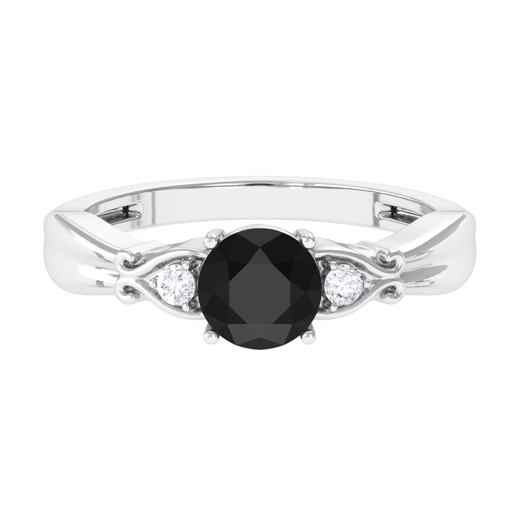 Vibrant Grown Labs-Solitaire Lab Grown Black Diamond Promise Ring