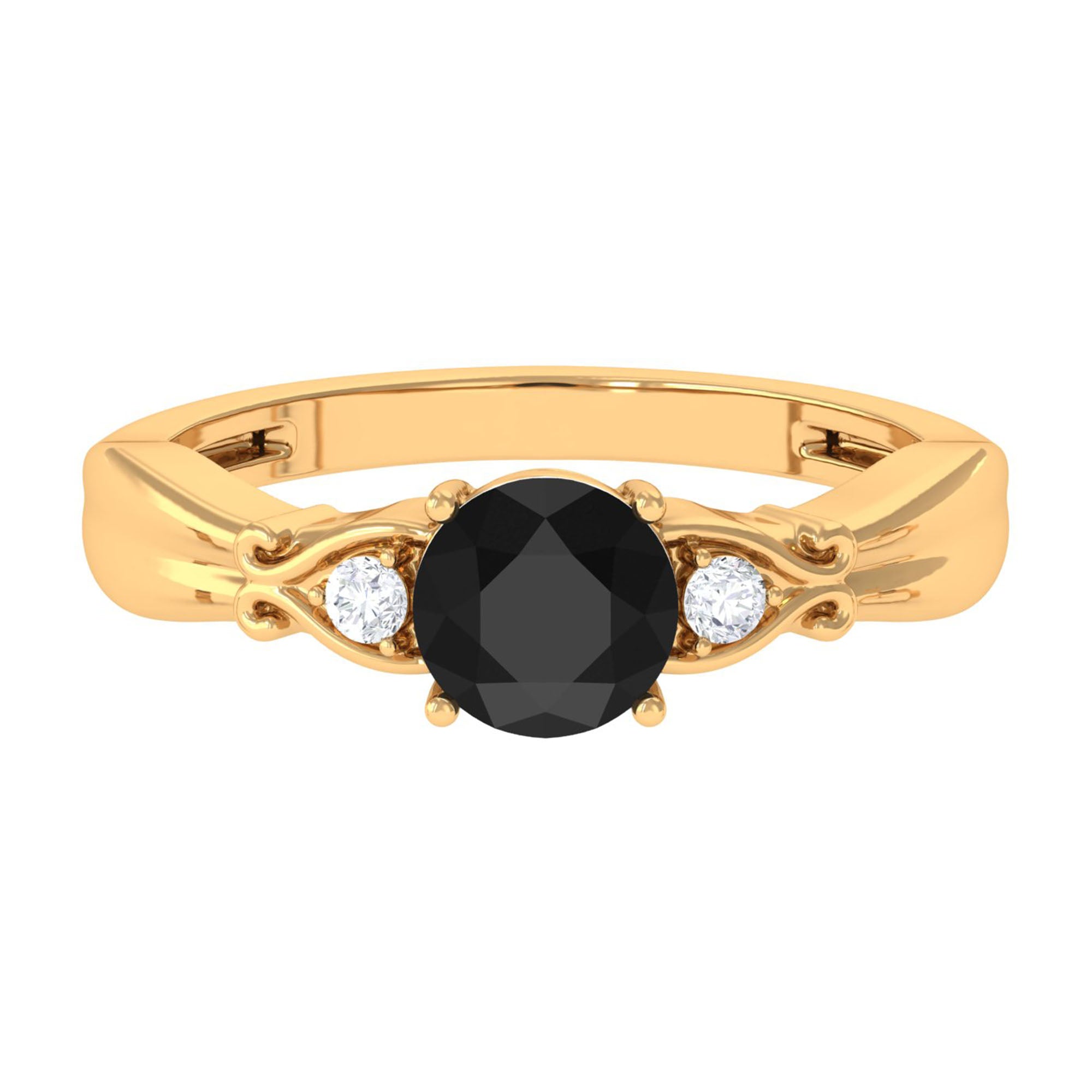 Vibrant Grown Labs-Solitaire Lab Grown Black Diamond Promise Ring