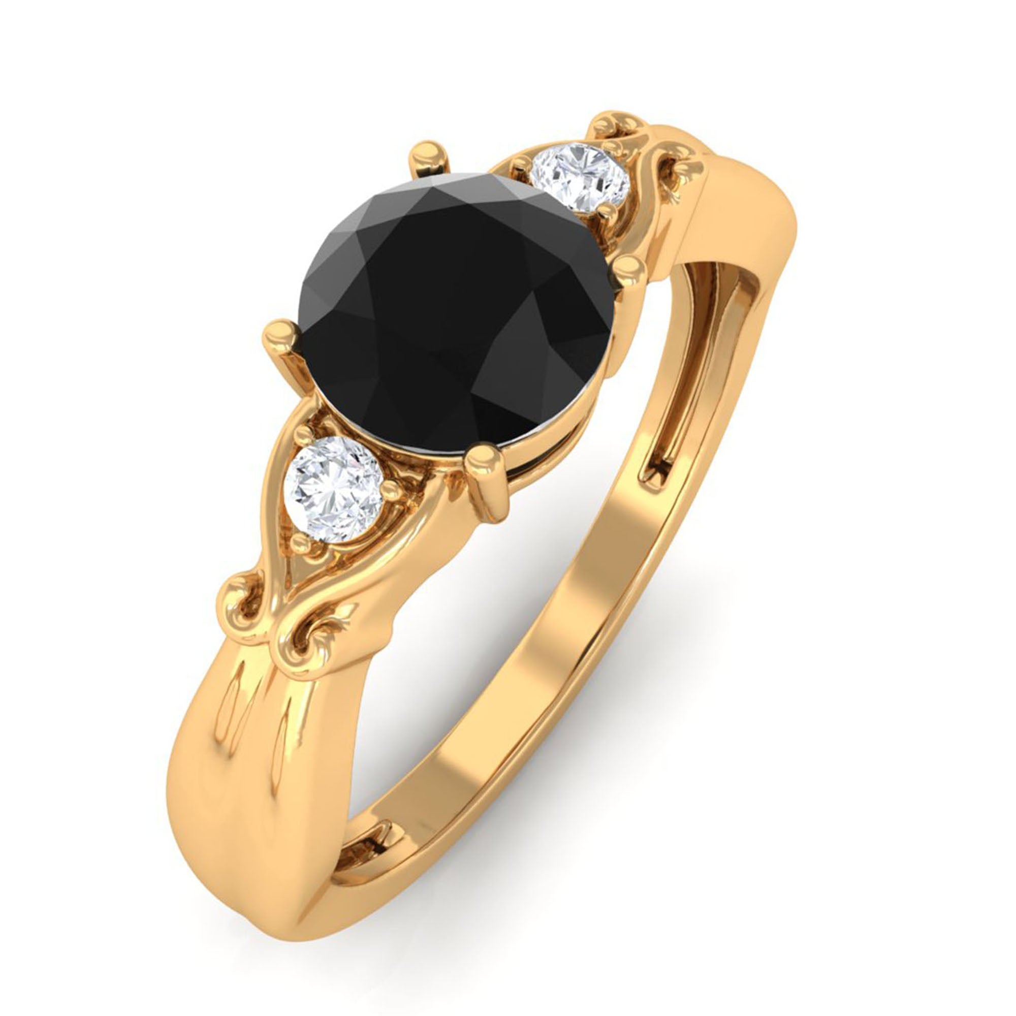 Vibrant Grown Labs-Solitaire Lab Grown Black Diamond Promise Ring