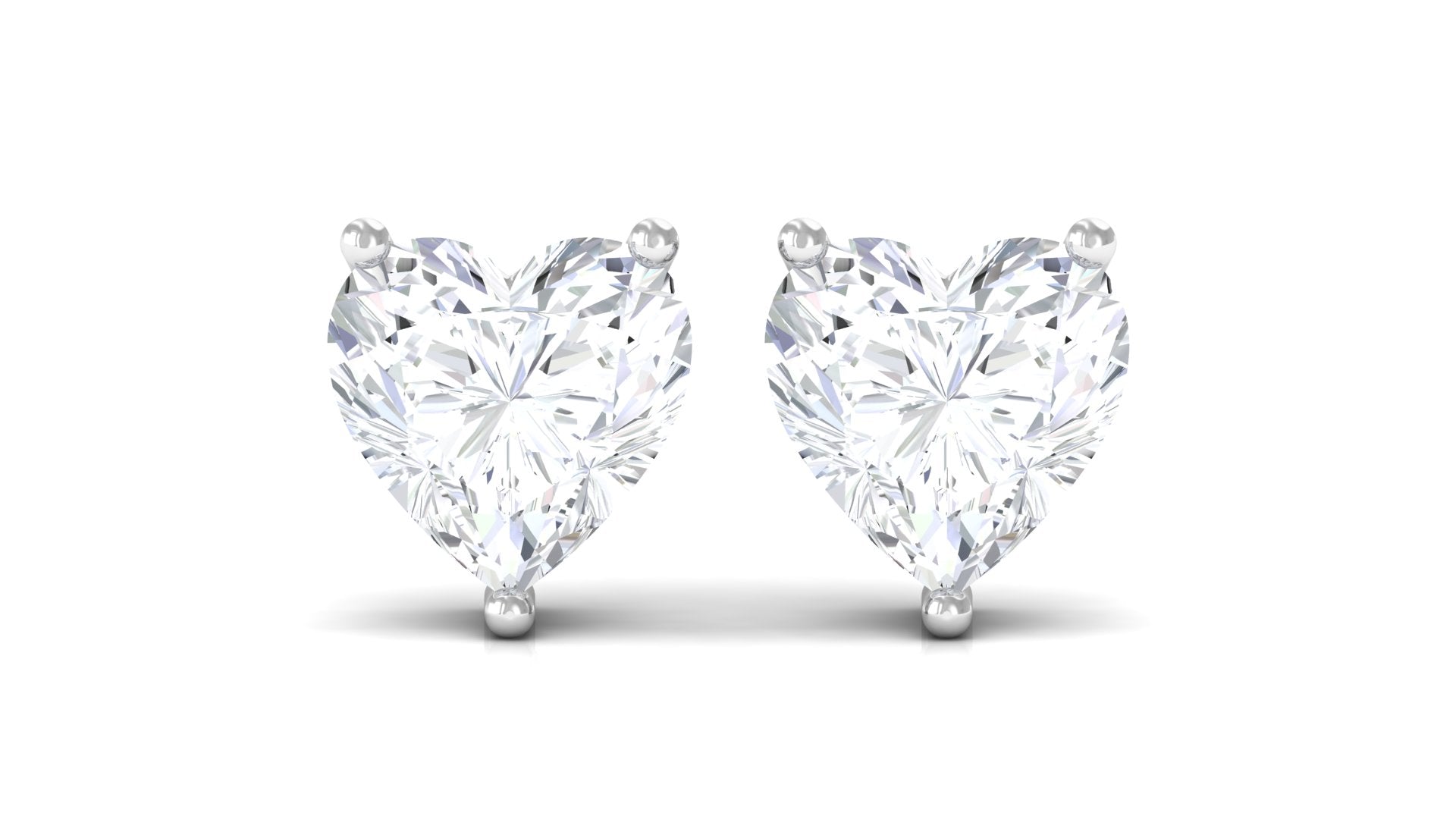 Heart Shape Lab Grown Diamond Solitaire Stud Earrings Lab Grown Diamond - ( EF-VS ) - Color and Clarity - Vibrant Grown Labs