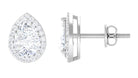 Pear Shape Halo Lab Grown Diamond Stud Earrings Lab Grown Diamond - ( EF-VS ) - Color and Clarity - Vibrant Grown Labs