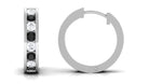 Lab Created Black Diamond Hinged Hoop Earrings Lab Created Black Diamond - ( AAAA ) - Quality - Vibrant Grown Labs