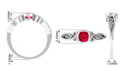 Lab Created Ruby Solitaire Filigree Ring Lab Created Ruby - ( AAAA ) - Quality - Vibrant Grown Labs